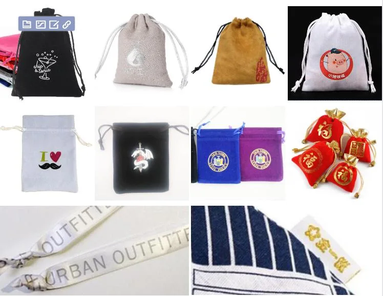 Custom Logo Drawstring Mini Velvet Bags Jewelry Gift Velvet Hand Fabric Bag